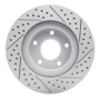 R1 02-06 Infiniti I35 Front Left Drilled & Slotted Geo-Carbon Rotor