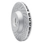 R1 03-15 Audi Q7 Left Front Drilled & Slotted Geo-Carbon Rotor