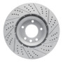 R1 03-15 Audi Q7 Left Front Drilled & Slotted Geo-Carbon Rotor