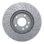R1 03-18 Porsche Cayenne Left Front Drilled & Slotted Geo-Carbon Rotor