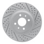 R1 12-19 Fiat 500E Front Right Drilled & Slotted Geo-Carbon Rotor