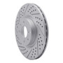 R1 12-19 Fiat 500E Front Left Drilled & Slotted Geo-Carbon Rotor