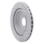 R1 06-13 Chevrolet Corvette Rear Left Drilled & Slotted Geo-Carbon Rotor