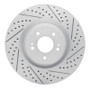R1 08-15 Mitsubishi Lancer Front Right Drilled & Slotted Geo-Carbon Rotor