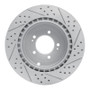 R1 08-15 Mitsubishi Lancer Rear Left Drilled & Slotted Geo-Carbon Rotor