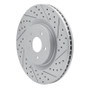 R1 08-25 Infiniti Q70L Front Right Drilled & Slotted Geo-Carbon Rotor