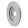 R1 08-25 Infiniti Q70L Front Right Drilled & Slotted Geo-Carbon Rotor