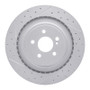 R1 10-18 Mercedes-Benz E63 AMG Rear Left Drilled & Slotted Geo-Carbon Rotor