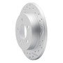 R1 94-04 Ford Mustang Rear Right Drilled & Slotted Geo-Carbon Rotor