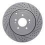 R1 10-16 Hyundai Genesis Coupe Rear Right Drilled & Slotted Geo-Carbon Rotor