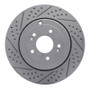 R1 10-16 Hyundai Genesis Coupe Rear Left Drilled & Slotted Geo-Carbon Rotor