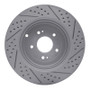 R1 10-16 Hyundai Genesis Coupe Rear Left Drilled & Slotted Geo-Carbon Rotor