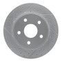 R1 99-04 Jeep Grand Cherokee Front Left Drilled & Slotted Geo-Carbon Rotor