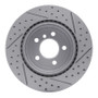 R1 11-16 BMW 535i xDrive Rear Left Drilled & Slotted Geo-Carbon Rotor