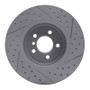 R1 11-19 BMW ActiveHybrid 5 Front Left Drilled & Slotted Geo-Carbon Rotor