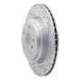 R1 06-15 BMW 330i Rear Right Drilled & Slotted Geo-Carbon Rotor