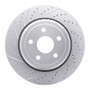R1 12-25 Dodge Durango Rear Left Drilled & Slotted Geo-Carbon Rotor