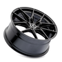 Kraze KR196 Evolve 19x8.5 / 5x114.3 BP / 35mm Offset / 73.1mm Hub Gloss Black Wheel