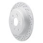 R1 06-14 Honda Ridgeline Rear Left Drilled & Slotted Geo-Carbon Rotor
