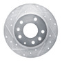 R1 14-25 Mazda 3 Rear Left Drilled & Slotted Silver Brake Rotor