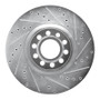 R1 99-04 Audi S6 Front Right Drilled & Slotted Silver Brake Rotor
