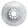R1 03-05 Jaguar S-Type Rear Right Drilled & Slotted Silver Brake Rotor
