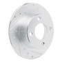 R1 89-91 Audi 100 Rear Right Drilled & Slotted Silver Brake Rotor