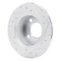 R1 89-91 Audi 100 Rear Right Drilled & Slotted Silver Brake Rotor
