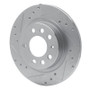 R1 06-10 Pontiac SOLSTICE Rear Left Drilled & Slotted Silver Brake Rotor