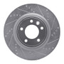 R1 18-20 Land Rover Discovery Rear Right Drilled & Slotted Silver Brake Rotor