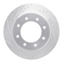 R1 12-21 Nissan NV1500 Rear Left Drilled & Slotted Silver Brake Rotor