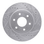 R1 05-21 Nissan Frontier Front Right Drilled & Slotted Silver Brake Rotor