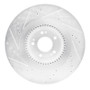 R1 12-17 Genesis G80 Front Right Drilled & Slotted Silver Brake Rotor