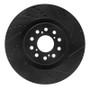 R1 17-25 Acura Integra Front Left Drilled & Slotted Black Brake Rotor