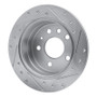R1 94-96 Saab 900 Rear Left Drilled & Slotted Silver Brake Rotor