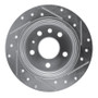 R1 94-96 Saab 900 Rear Left Drilled & Slotted Silver Brake Rotor