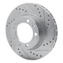 R1 86-91 Porsche 928 Left Front Drilled & Slotted Silver Brake Rotor