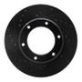R1 90-92 Toyota Land Cruiser Front Left Drilled & Slotted Black Brake Rotor