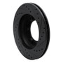 R1 90-92 Toyota Land Cruiser Front Left Drilled & Slotted Black Brake Rotor