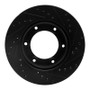 R1 90-92 Toyota Land Cruiser Front Left Drilled & Slotted Black Brake Rotor