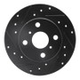 R1 85-86 Toyota MR2 Rear Left Drilled & Slotted Black Brake Rotor
