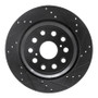 R1 07-17 Lexus LS460 Rear Right Drilled & Slotted Black Brake Rotor