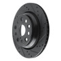 R1 07-17 Lexus LS460 Rear Right Drilled & Slotted Black Brake Rotor