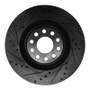 R1 01-03 Audi S8 Front Left Drilled & Slotted Black Brake Rotor