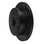 R1 04-11 Ford F-150 4WD Rear Right Drilled & Slotted Black Brake Rotor