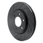 R1 07-24 Infiniti QX56 Front Left Drilled & Slotted Black Brake Rotor