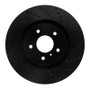 R1 03-08 Infiniti G35 Front Right Drilled & Slotted Black Brake Rotor