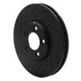 R1 00-06 Ford Thunderbird Front Left Drilled & Slotted Black Brake Rotor