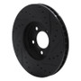 R1 00-06 Ford Thunderbird Front Left Drilled & Slotted Black Brake Rotor