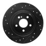 R1 07-13 Mercedes-Benz S550 Rear Right Drilled & Slotted Black Brake Rotor